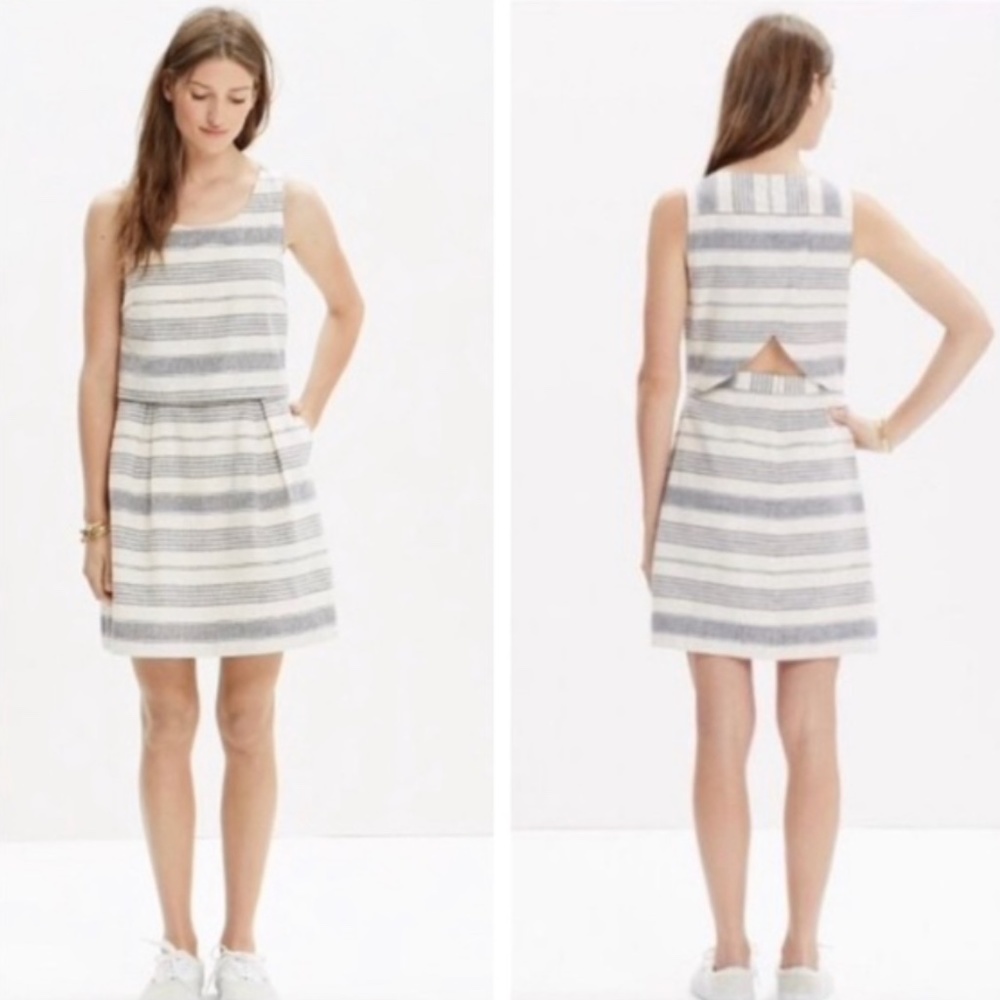 Madewell Size 4 Cotton Linen Overlay Dress EUC